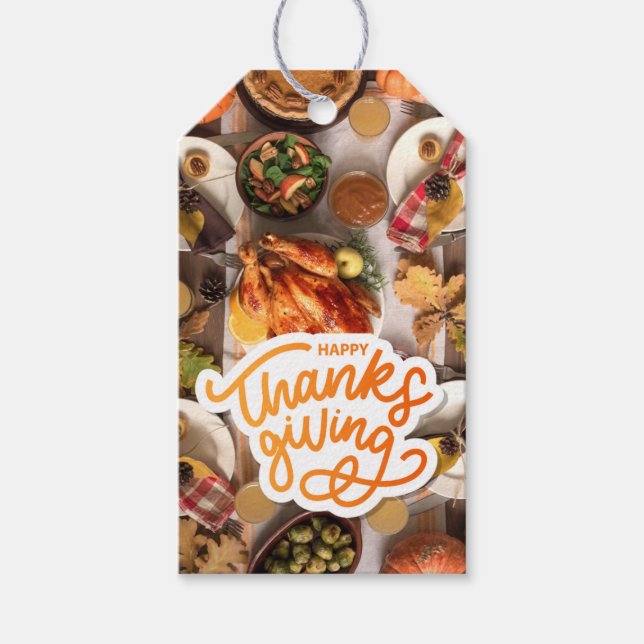 Geschenktag - November - Glückliches Erntedankfest Geschenkanhänger (Vorderseite)