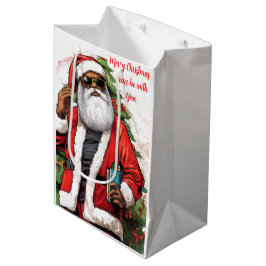 Geschenktasche - Afroamerikanischer Weihnachtsbeut Mittlere Geschenktüte