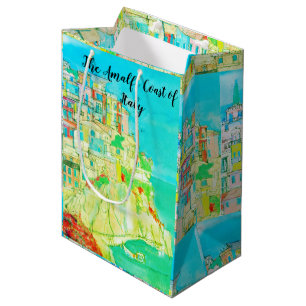 Geschenktasche Amalfi-Küste von Italien von Künstl Mittlere Geschenktüte