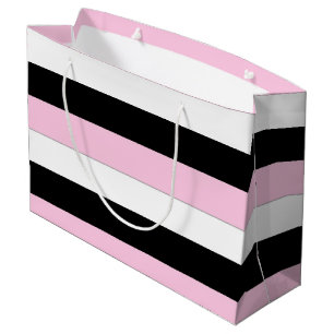 Geschenktasche aus schwarzem, rosa und weißem Stre Große Geschenktüte