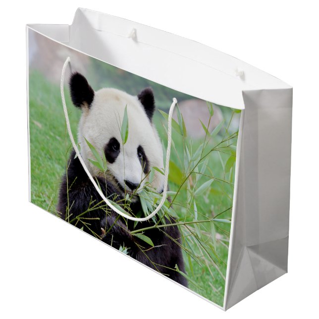 Geschenktasche Foto Riesenpanda , Tiere 0185. Große Geschenktüte (Rückseite Schrägansicht)