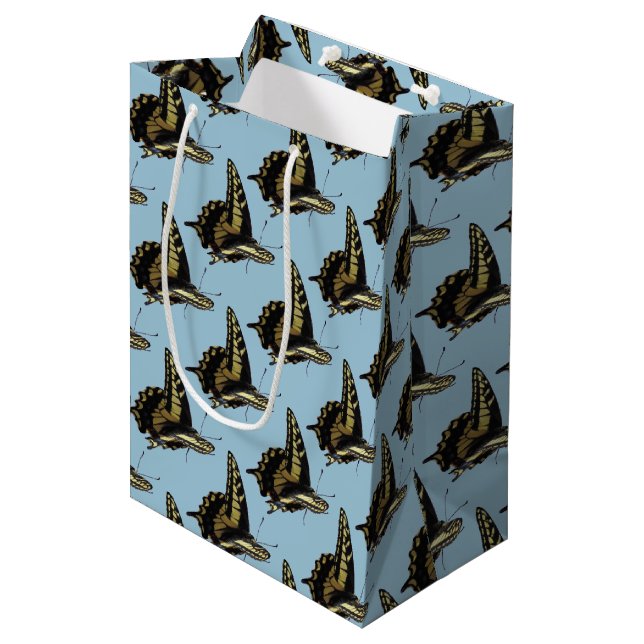 Geschenktasche - Frack Butterfly Mittlere Geschenktüte (Vorderseite Schrägansicht)