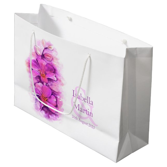 Geschenktasche für Braut und Bräutigam, Gastgesche Große Geschenktüte (Vorderseite Schrägansicht)