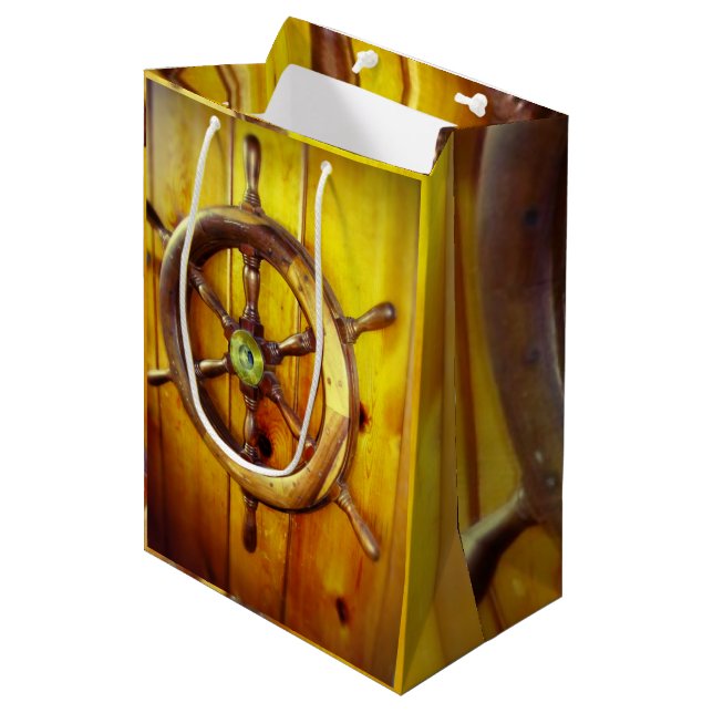 Geschenktasche für das Lenkrad des Schiffes Mittlere Geschenktüte (Vorderseite Schrägansicht)