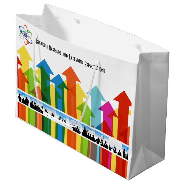 Geschenktasche für Firmengeschenke (Verkaufsteam V Große Geschenktüte (Vorderseite Schrägansicht)