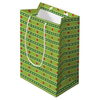Geschenktasche für grüne und rosa Sterne Mittlere Geschenktüte