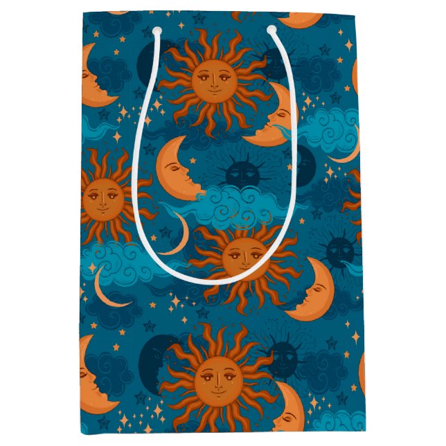 Geschenktasche für Sonne, Mond und Sterne Mittlere Geschenktüte (Vorderseite)