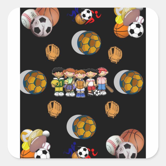 Geschenktasche Fußball Sport Quadratischer Aufkleber (Vorderseite)