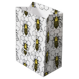 Geschenktasche - Gelbe und schwarze Bienen Mittlere Geschenktüte