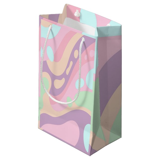 Geschenktasche Happy Colorful Pastel Kleine Geschenktüte (Vorderseite Schrägansicht)