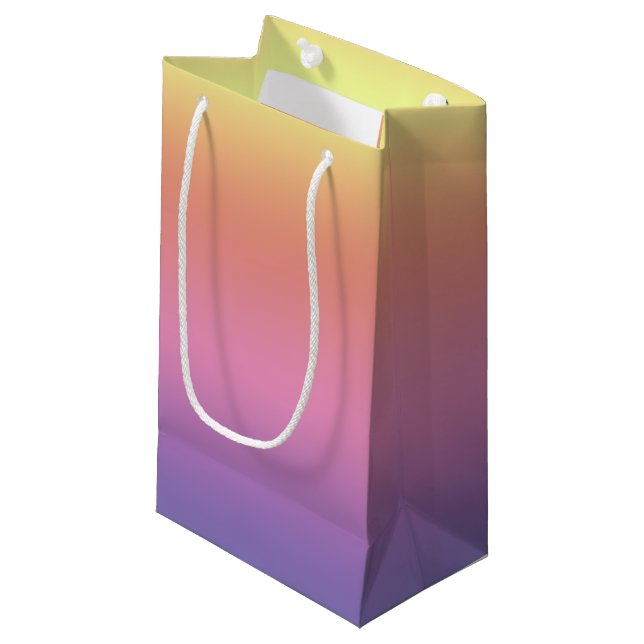 Geschenktasche - Horizontale Regenbogenstreifen Kleine Geschenktüte (Vorderseite Schrägansicht)