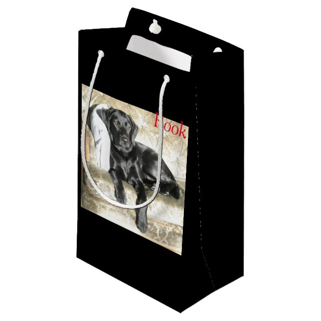 Geschenktasche Labradors Kleine Geschenktüte (Vorderseite Schrägansicht)