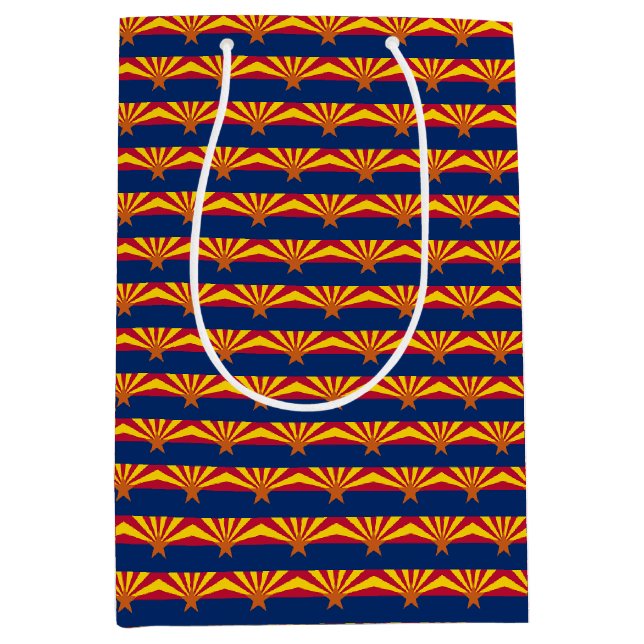 Geschenktasche mit Arizona-Flagge, USA Mittlere Geschenktüte (Vorderseite)