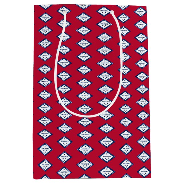 Geschenktasche mit Arkansas-Flagge, USA Mittlere Geschenktüte (Vorderseite)