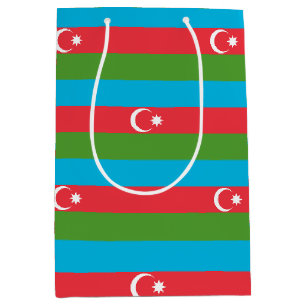 Geschenktasche mit der Flagge Aserbaidschans Mittlere Geschenktüte