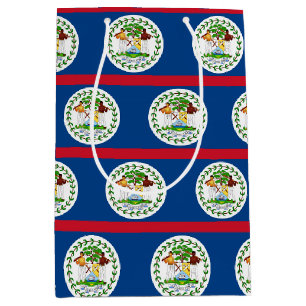 Geschenktasche mit der Flagge von Belize Mittlere Geschenktüte
