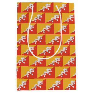 Geschenktasche mit der Flagge von Bhutan Mittlere Geschenktüte