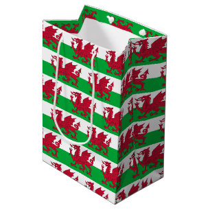 Geschenktasche mit der Flagge von Wales Mittlere Geschenktüte