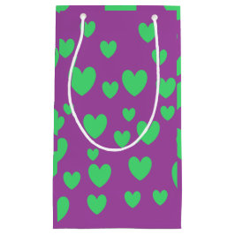 Geschenktasche mit grünen Herzen Kleine Geschenktüte