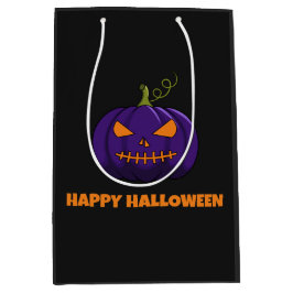 Geschenktasche mit Lila Kürbis, glückliches Hallow Mittlere Geschenktüte