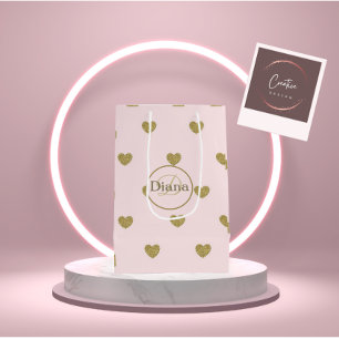 Geschenktasche mit Monogramm und Namen Mittlere Geschenktüte