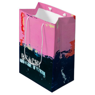 Geschenktasche mit origineller Strandkunst Mittlere Geschenktüte