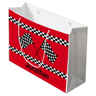 Geschenktasche mit Schachbrettflaggen-Design Große Geschenktüte