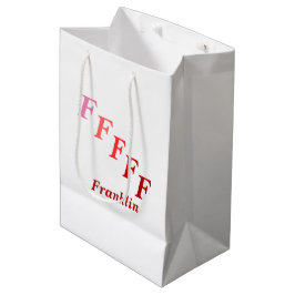 Geschenktasche - Name und gesteppte Buchstaben in Mittlere Geschenktüte