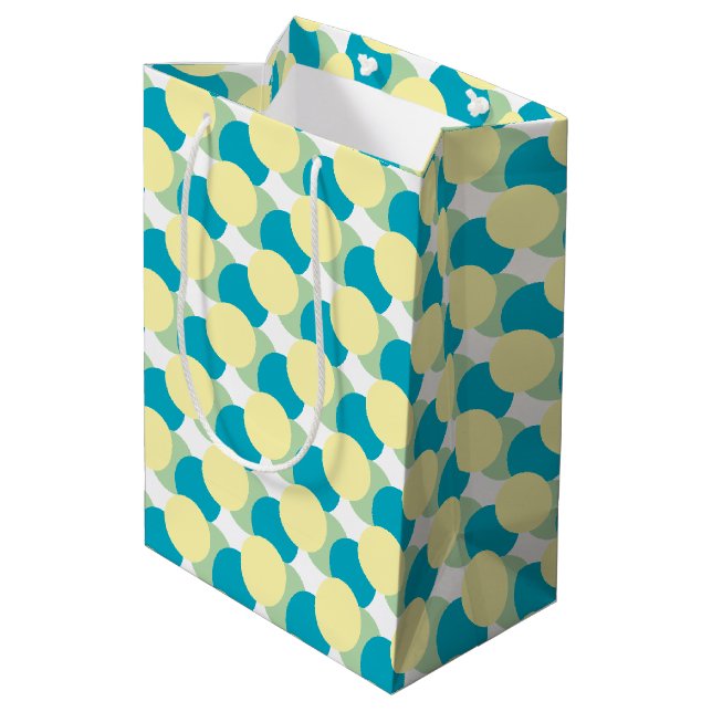 Geschenktasche - Pastellkreise - Überschneidung Mittlere Geschenktüte (Rückseite Schrägansicht)