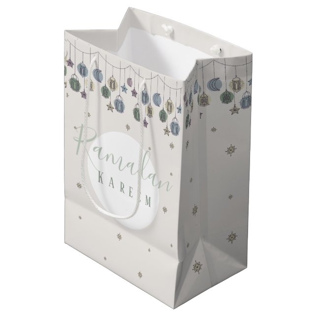 Geschenktasche Ramadans Kareem für heiligen Monat Mittlere Geschenktüte (Vorderseite Schrägansicht)