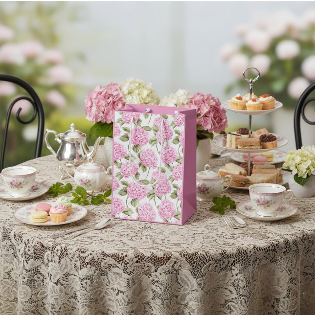 Geschenktasche Südliche Rosa Hortensie Mittlere Geschenktüte (Von Creator hochgeladen)