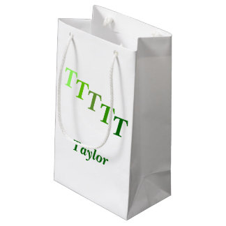 Geschenktasche - Treppenanfänge mit Namen in grün Kleine Geschenktüte