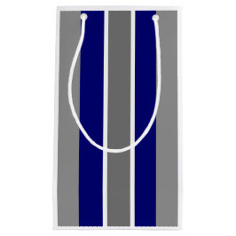 Geschenktasche - Ultramarine blaue und graue Strei Kleine Geschenktüte