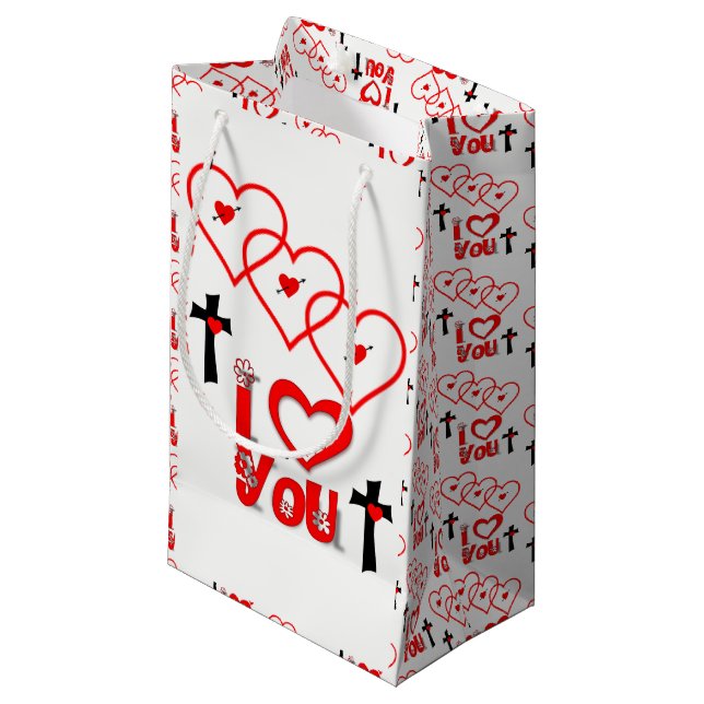 Geschenktasche Valentine Kleine Geschenktüte (Vorderseite Schrägansicht)
