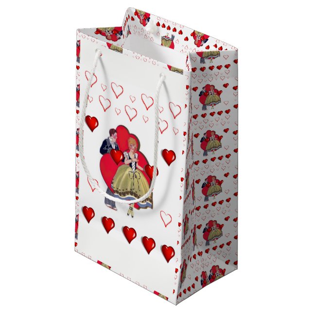 Geschenktasche Valentine Kleine Geschenktüte (Vorderseite Schrägansicht)