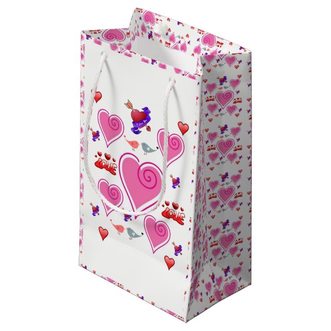 Geschenktasche Valentine Kleine Geschenktüte (Vorderseite Schrägansicht)