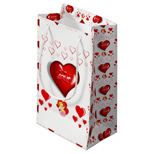 Geschenktasche Valentine Kleine Geschenktüte (Vorderseite Schrägansicht)