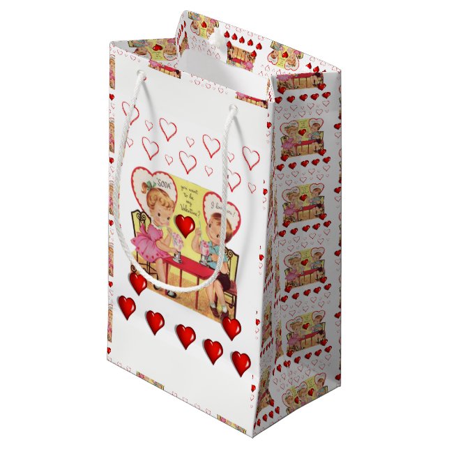 Geschenktasche Valentine Kleine Geschenktüte (Vorderseite Schrägansicht)