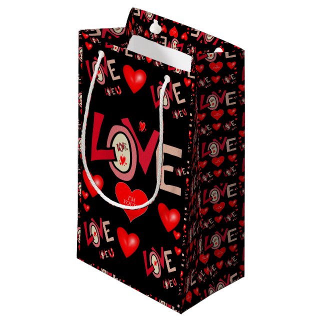 Geschenktasche Valentine Kleine Geschenktüte (Vorderseite Schrägansicht)