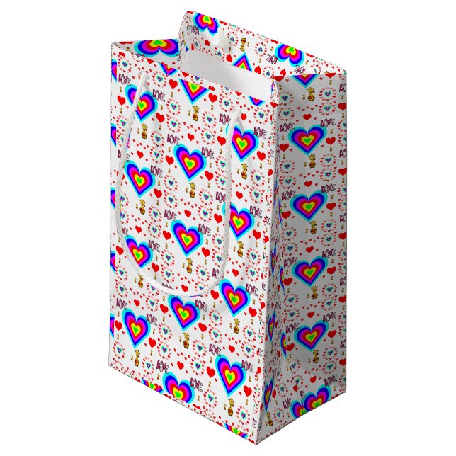 Geschenktasche Valentine Kleine Geschenktüte (Vorderseite Schrägansicht)