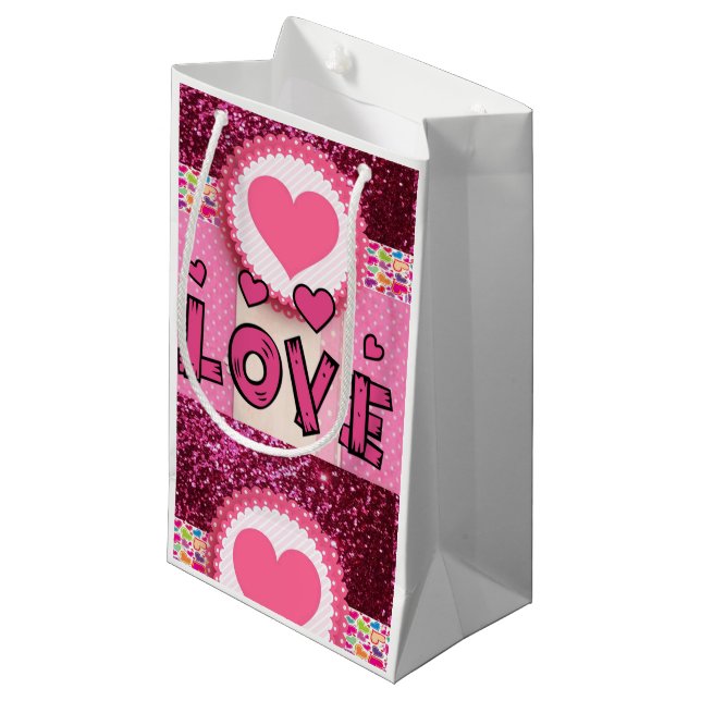 Geschenktasche Valentinin's Liebe Kleine Geschenktüte (Vorderseite Schrägansicht)