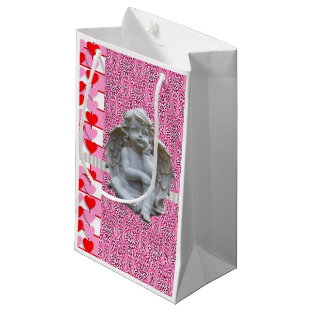 Geschenktasche Valentinus Engel Kleine Geschenktüte (Vorderseite Schrägansicht)