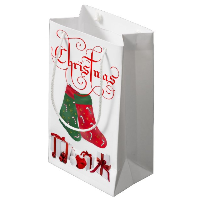 Geschenktasche Weihnachten Kleine Geschenktüte (Vorderseite Schrägansicht)