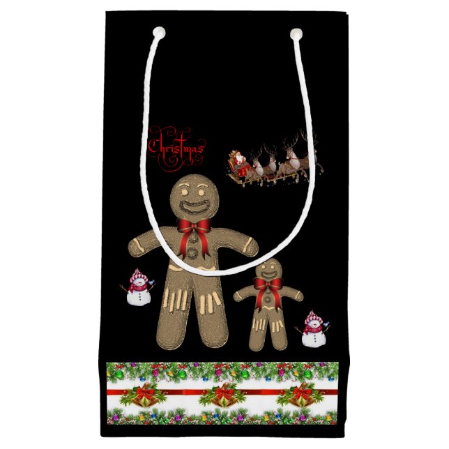 Geschenktasche Weihnachtsgingerbrot Mann Kleine Geschenktüte (Vorderseite)