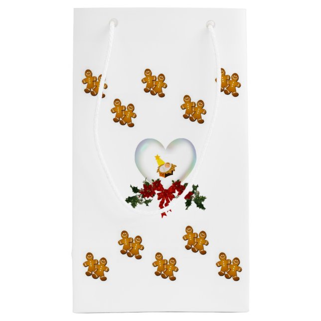 Geschenktasche Weihnachtsgingerbrot Mann Kleine Geschenktüte (Rückseite)