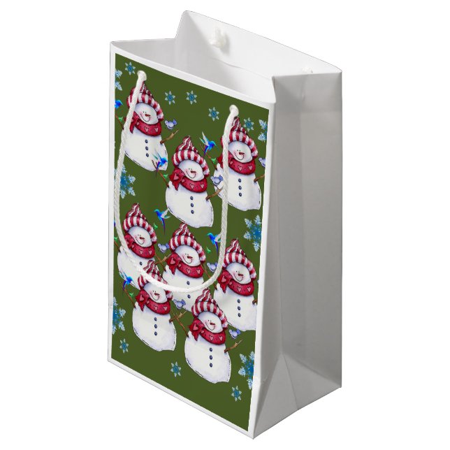 Geschenktasche Weihnachtsschnee Kleine Geschenktüte (Vorderseite Schrägansicht)
