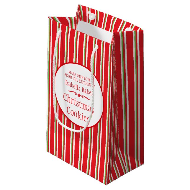Geschenktaschen aus rotem Grün Kleine Geschenktüte (Vorderseite Schrägansicht)