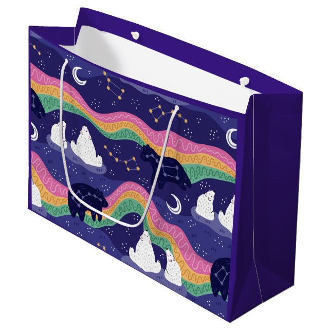 Geschenktaschen für Northern Lights Große Geschenktüte (Vorderseite Schrägansicht)