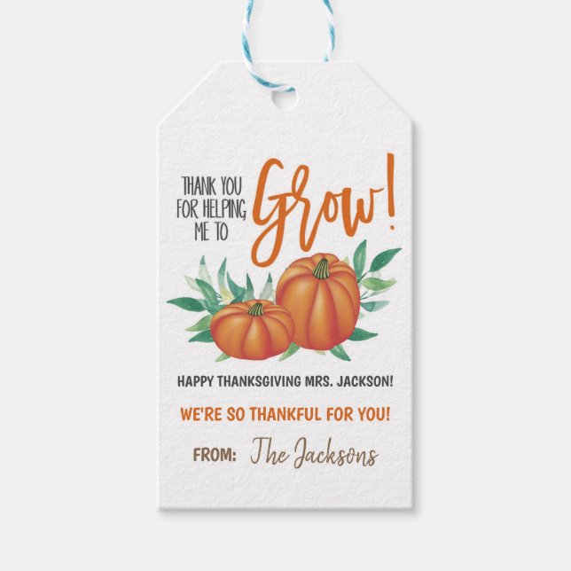Geschenktasten für Herbst Geschenkanhänger (Vorderseite)