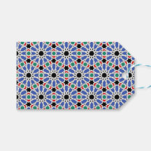 Geschenktasten mit blauer Geometrie